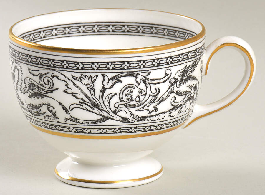 Florentine Black (Black Dragons) Leigh Shape Footed Cup by Wedgwood-1
