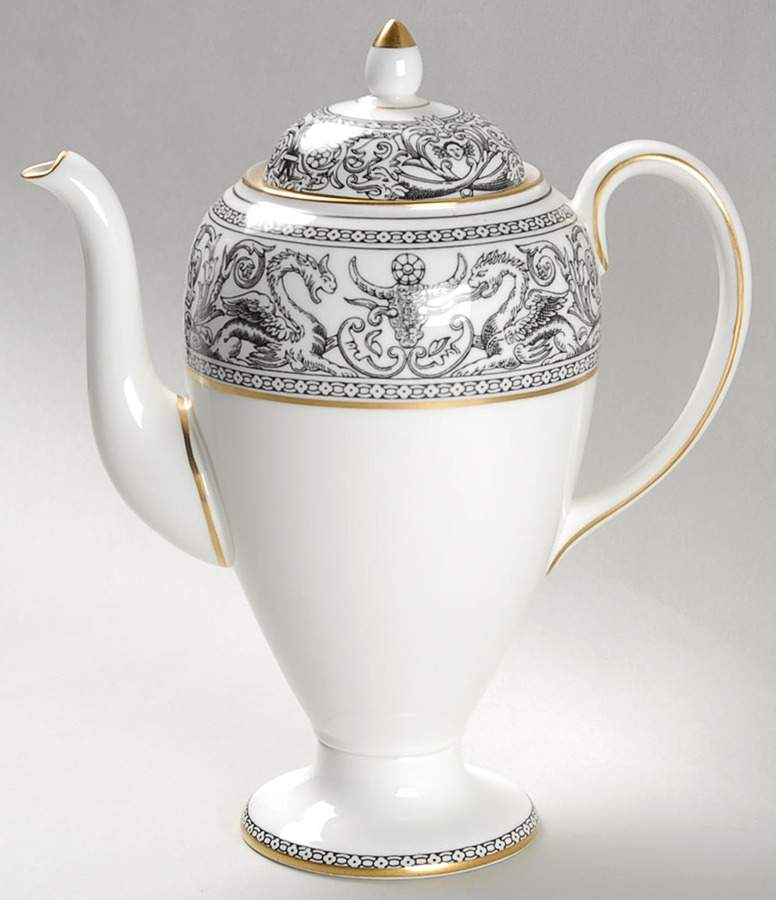 Florentine Black (Black Dragons) Small Coffee Pot & Lid by Wedgwood-1