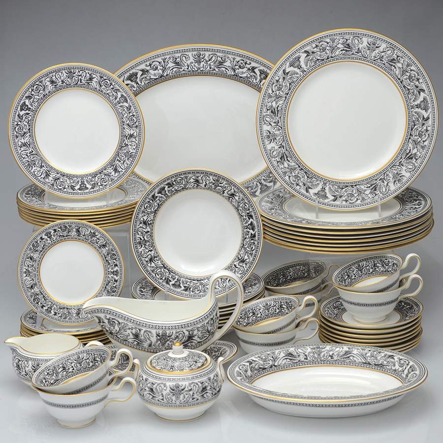 Florentine Black (Black Dragons) 55 Piece Estate Set by Wedgwood-1