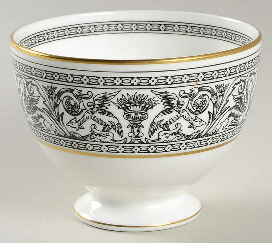Florentine Black (Black Dragons) Open Sugar Bowl by Wedgwood-1
