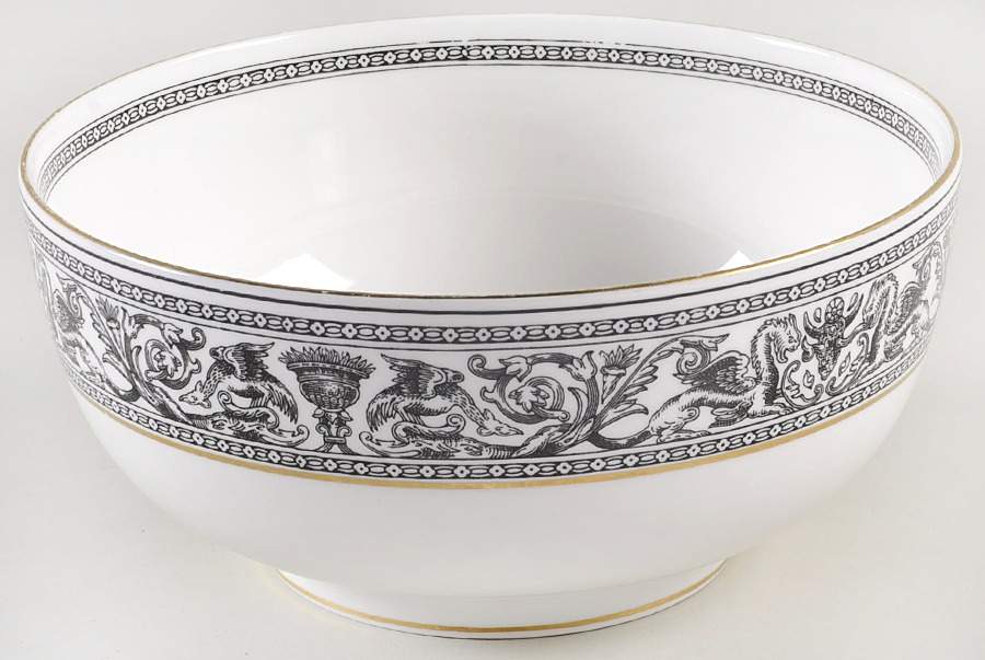 Florentine Black (Black Dragons) 8" Salad Serving Bowl by Wedgwood-1
