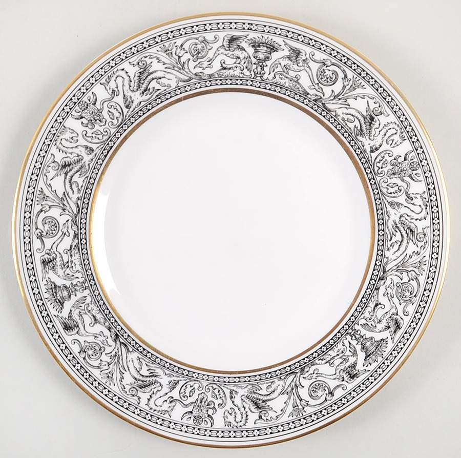 Florentine Black (Black Dragons) Luncheon Plate by Wedgwood-1