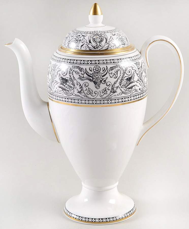 Florentine Black (Black Dragons) Coffee Pot & Lid by Wedgwood-1