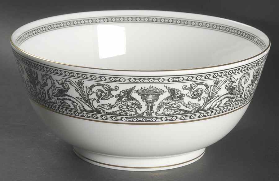 Florentine Black (Black Dragons) 10" Large Salad Serving Bowl by Wedgwood-1