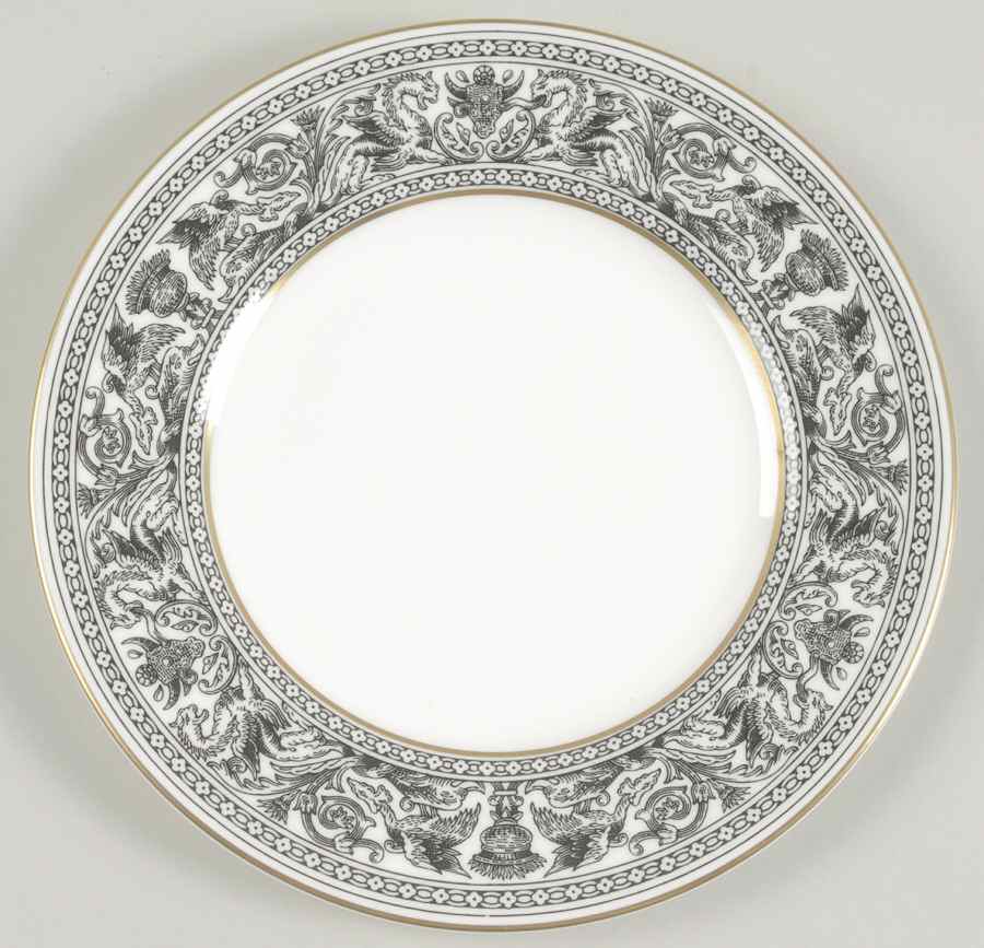 Florentine Black (Black Dragons) Dessert/Pie Plate by Wedgwood-1