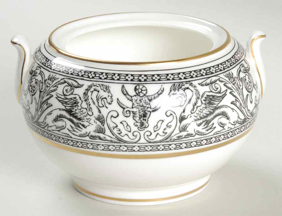 Florentine Black (Black Dragons) 146 Shape Sugar Bowl No Lid by Wedgwood-1