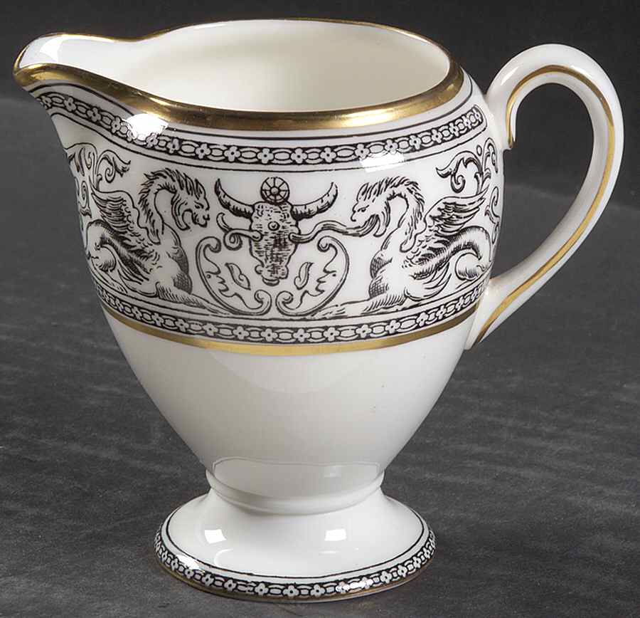 Florentine Black (Black Dragons) Globe Shape Creamer by Wedgwood-1