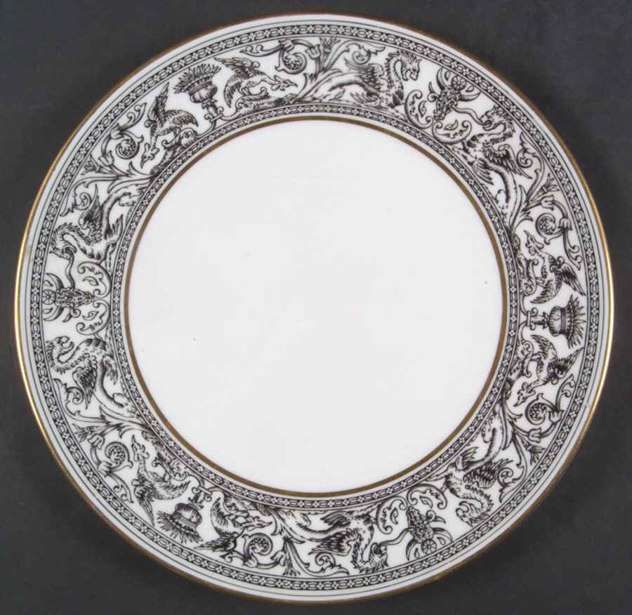 Florentine Black (Black Dragons) Cake Plate by Wedgwood-1