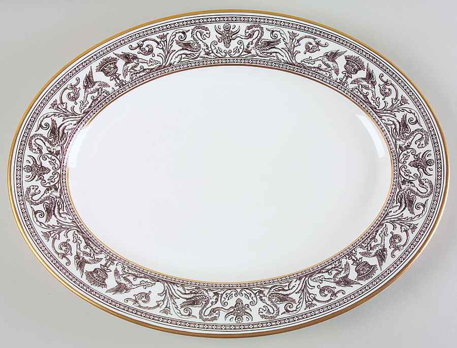 Florentine Black (Black Dragons) 17" Oval Serving Platter by Wedgwood-1