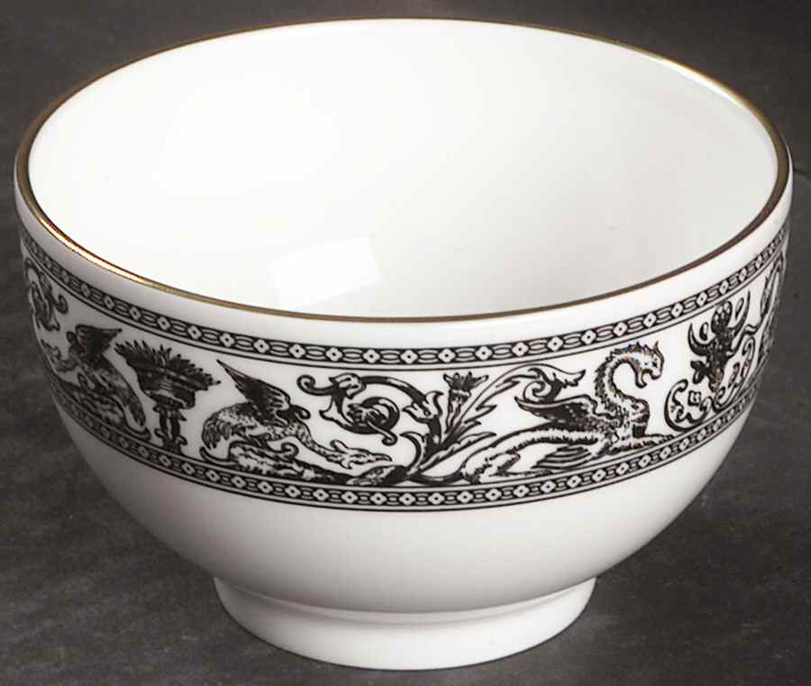 Florentine Black (Black Dragons) Mini Open Sugar Bowl by Wedgwood-1