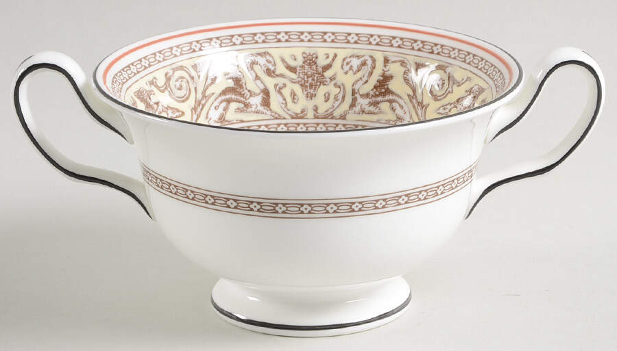 Florentine Brown (Brown Fruit Center) Cream Soup Bowl by Wedgwood-1