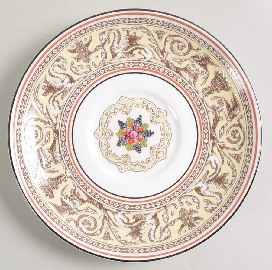 Florentine Brown (Brown Fruit Center) Saucer for Cream Soup Bowl by Wedgwood-1