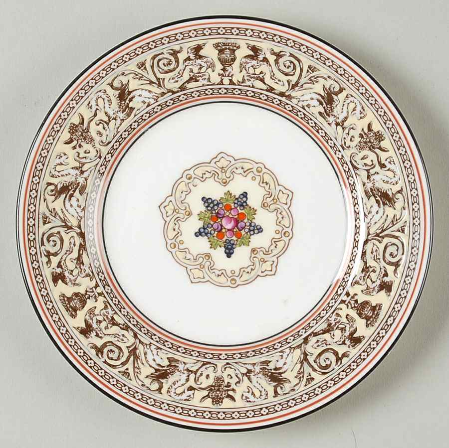 Florentine Brown (Brown Fruit Center) Bread & Butter Plate by Wedgwood-1