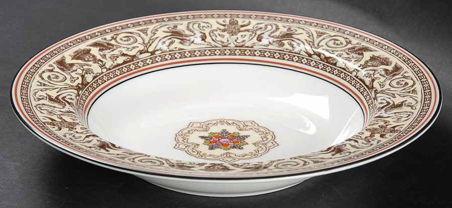 Florentine Brown (Brown Fruit Center) Rim Soup Bowl by Wedgwood-1