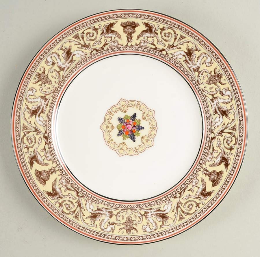 Florentine Brown (Brown Fruit Center) Salad Plate by Wedgwood-1