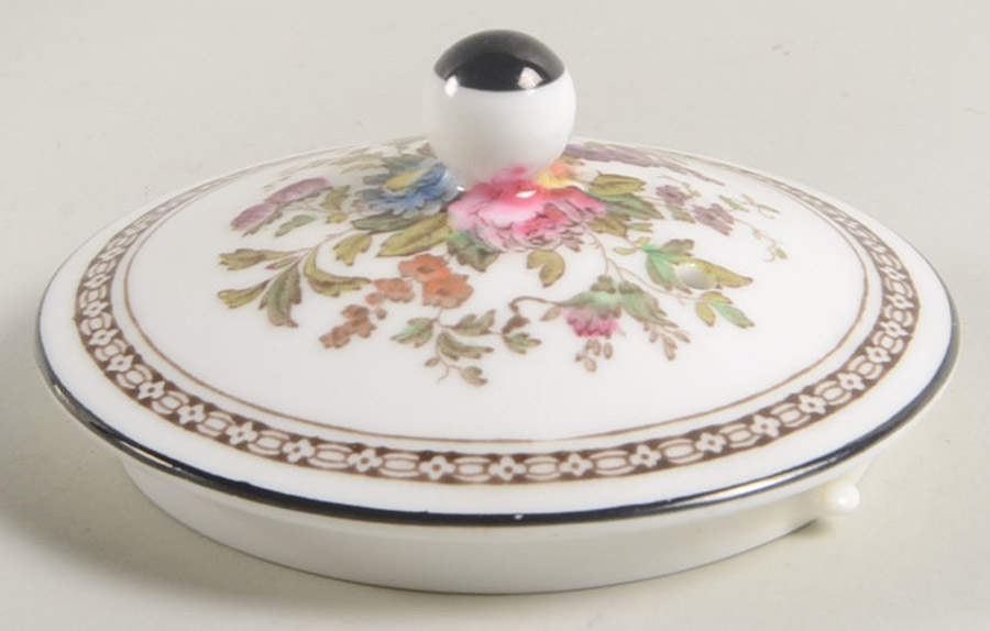 Florentine Dark Blue Rim (Floral Center) Lid for Teapot by Wedgwood-1