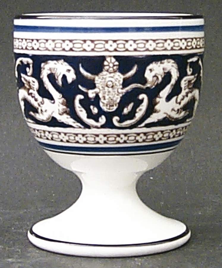 Florentine Dark Blue Rim (Floral Center) Single Egg Cup by Wedgwood-1