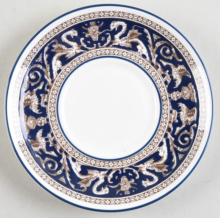Florentine Dark Blue Rim (No Center Design) Saucer for Bond Shape Demitasse Cup by Wedgwood-1