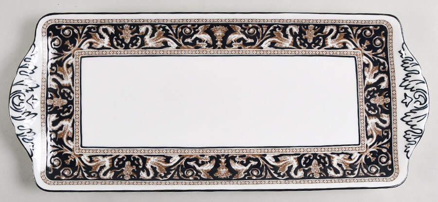Florentine Dark Blue Rim (No Center Design) Large Sandwich Tray by Wedgwood-1