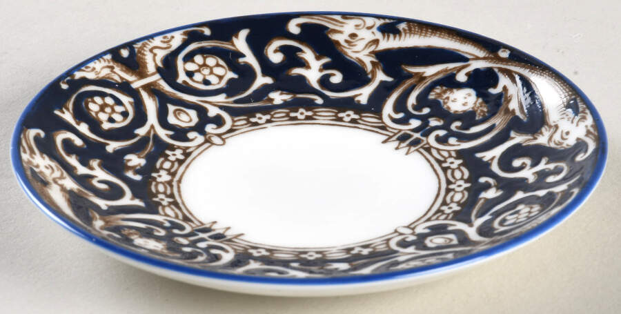 Florentine Dark Blue Rim (No Center Design) Butter Pat by Wedgwood-1