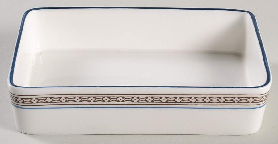 Florentine Dark Blue Rim (No Center Design) Cigarette Box No Lid by Wedgwood-1