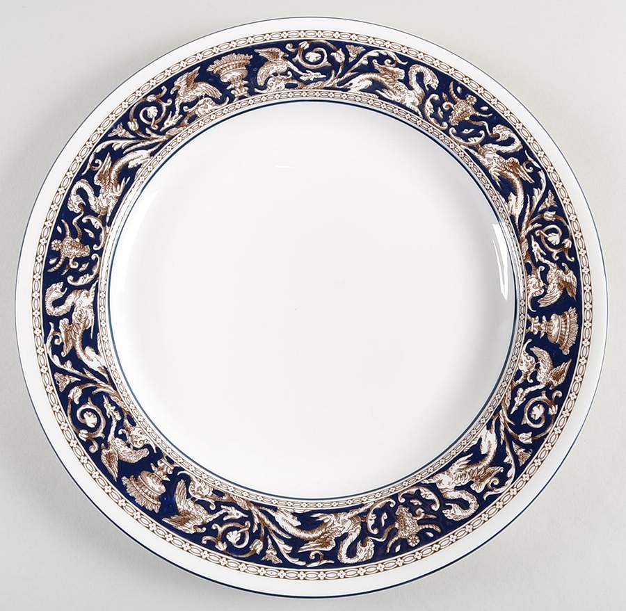 Florentine Dark Blue Rim (No Center Design) 13" Chop Plate (Round Platter) by Wedgwood-1