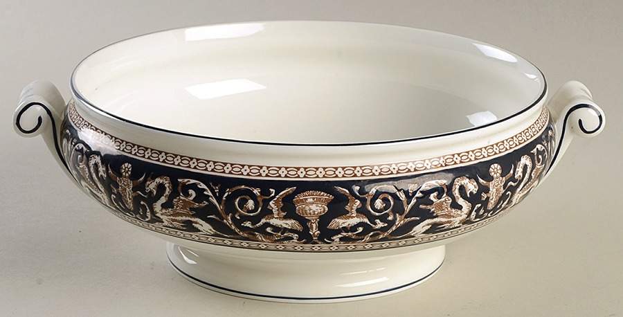 Florentine Dark Blue Rim (No Center Design) Round Vegetable No Lid by Wedgwood-1