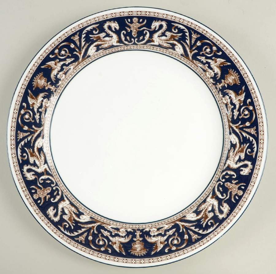 Florentine Dark Blue Rim (No Center Design) 12" Chop Plate (Round Platter) by Wedgwood-1