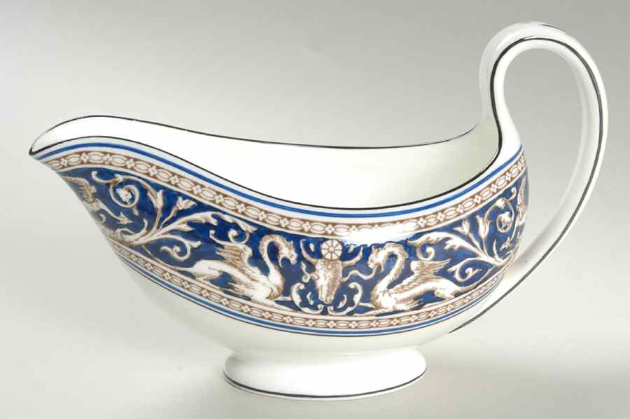 Florentine Dark Blue Rim (No Center Design) Gravy Boat by Wedgwood-1