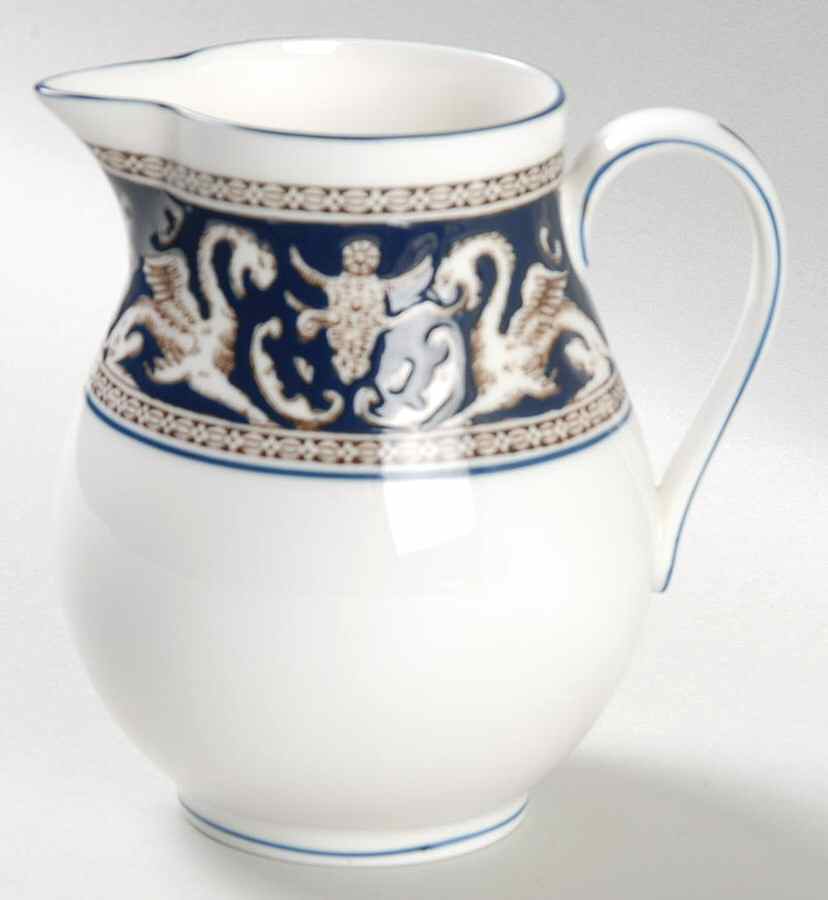 Florentine Dark Blue Rim (No Center Design) Creamer by Wedgwood-1