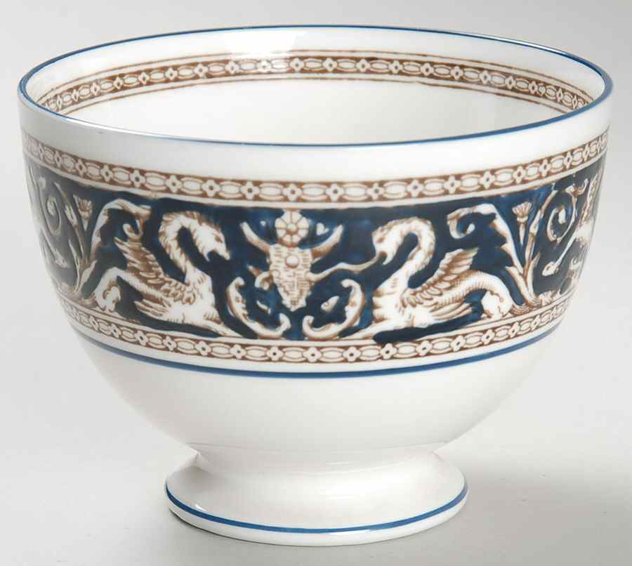 Florentine Dark Blue Rim (No Center Design) Open Sugar Bowl by Wedgwood-1
