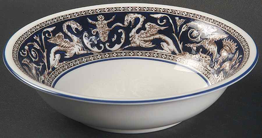 Florentine Dark Blue Rim (No Center Design) Coupe Cereal Bowl by Wedgwood-1