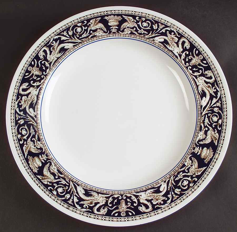Florentine Dark Blue Rim (No Center Design) 13" Chop Plate (Round Platter) by Wedgwood-1