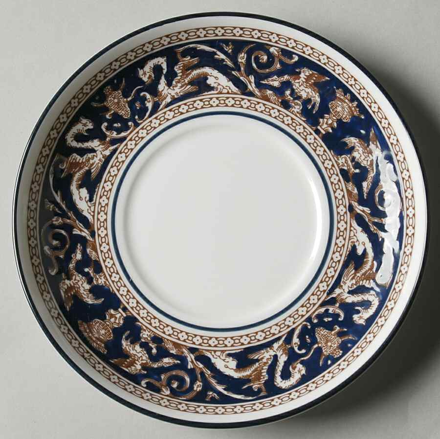 Florentine Dark Blue Rim (No Center Design) Saucer for Can Shape Demitasse Cup by Wedgwood-1