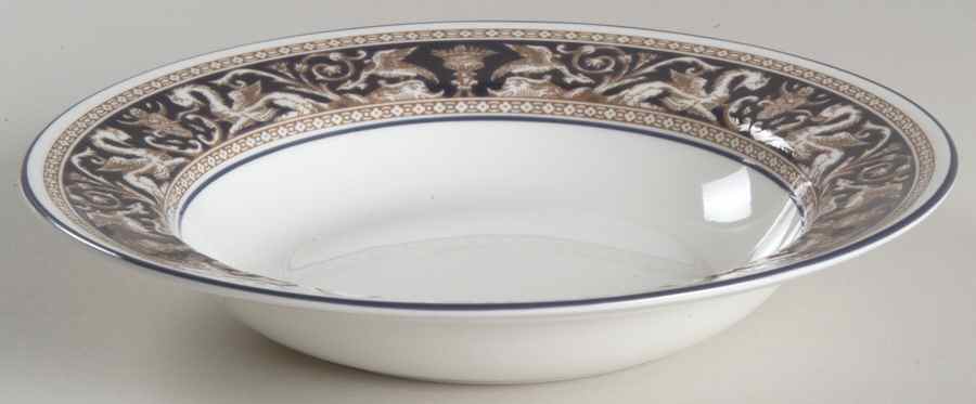 Florentine Dark Blue Rim (No Center Design) Rim Soup Bowl by Wedgwood-1