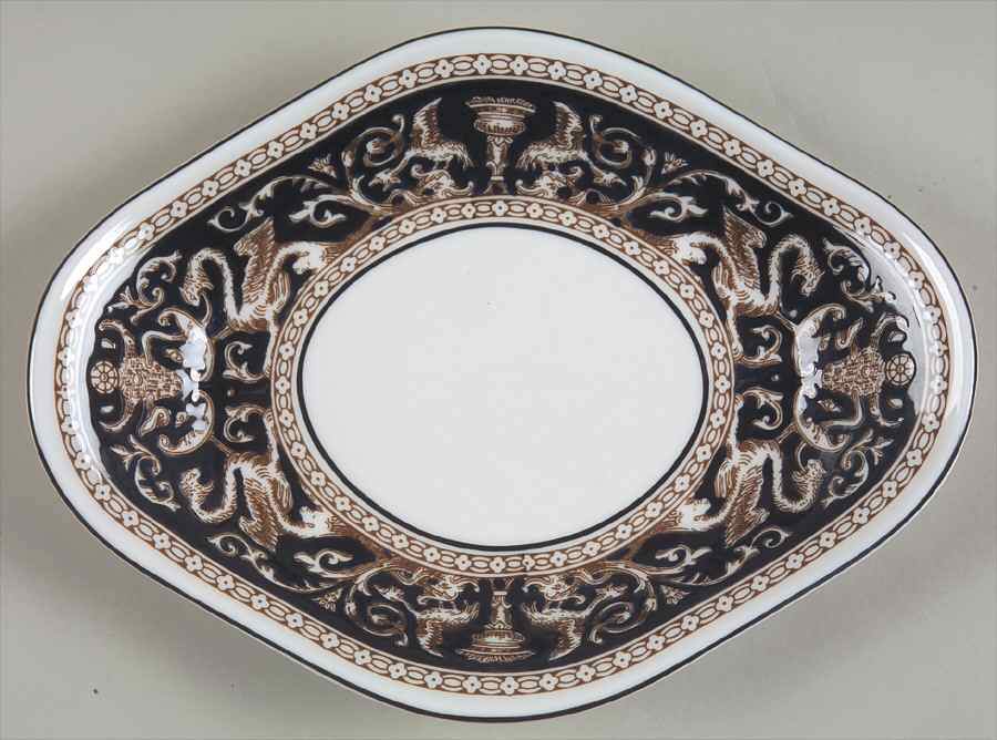 Florentine Dark Blue Rim (No Center Design) Pickle Dish by Wedgwood-1