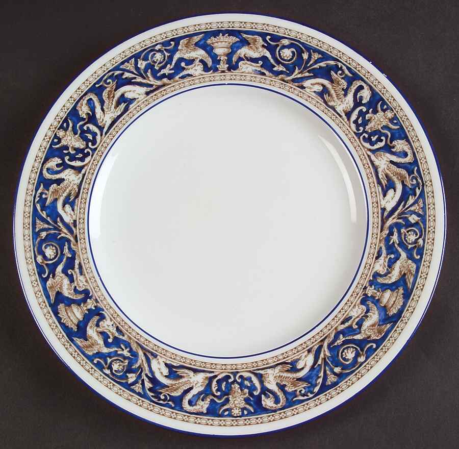 Florentine Dark Blue Rim (No Center Design) Luncheon Plate by Wedgwood-1