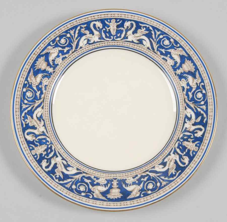 Florentine Blue (No Center Design, Gold Trim) Salad Plate by Wedgwood-1