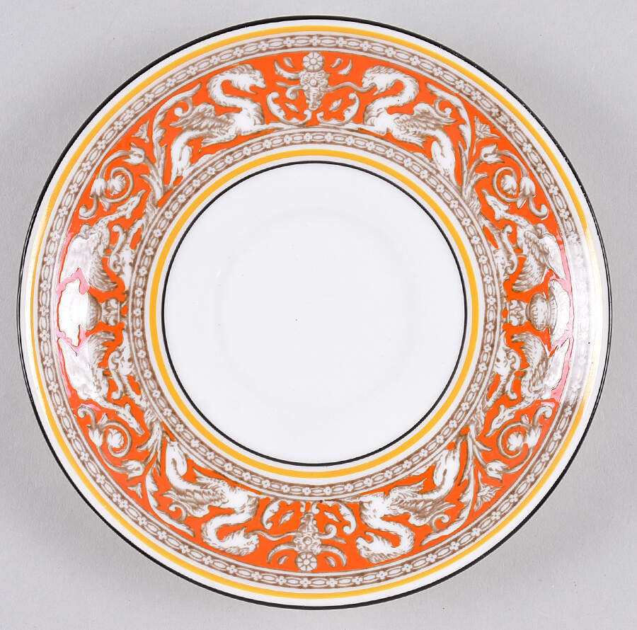 Florentine Orange (No Center Design, White) Saucer by Wedgwood-1