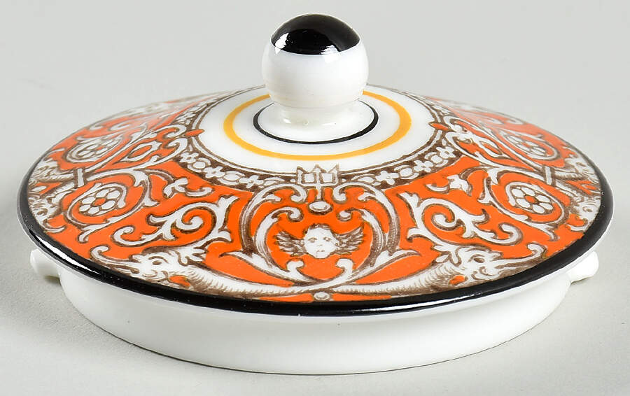 Florentine Orange (No Center Design, White) Lid for Small Teapot by Wedgwood-1