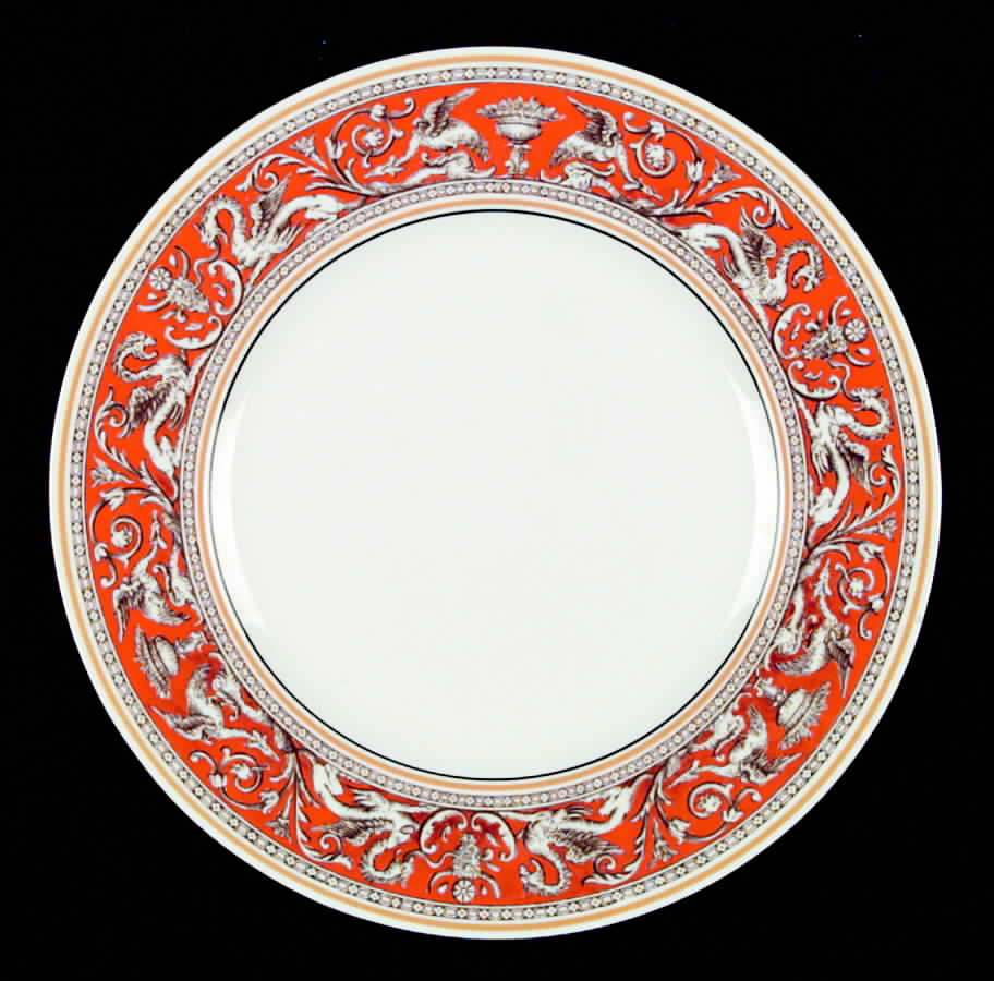 Florentine Orange (No Center Design, White) Dinner Plate by Wedgwood-1