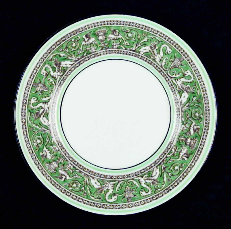 Florentine Green Rim (No Center Design, White) Bread & Butter Plate by Wedgwood-1