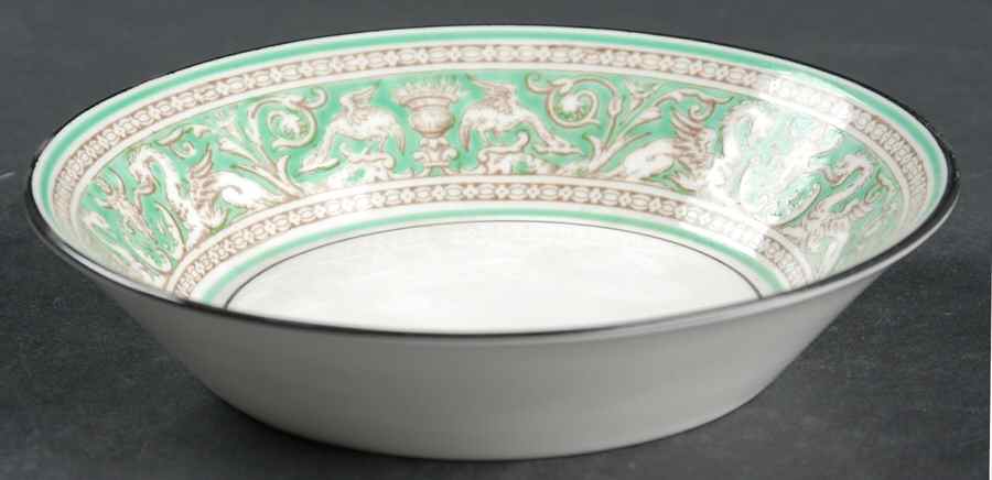 Florentine Green Rim (No Center Design, White) Fruit/Dessert (Sauce) Bowl by Wedgwood-1