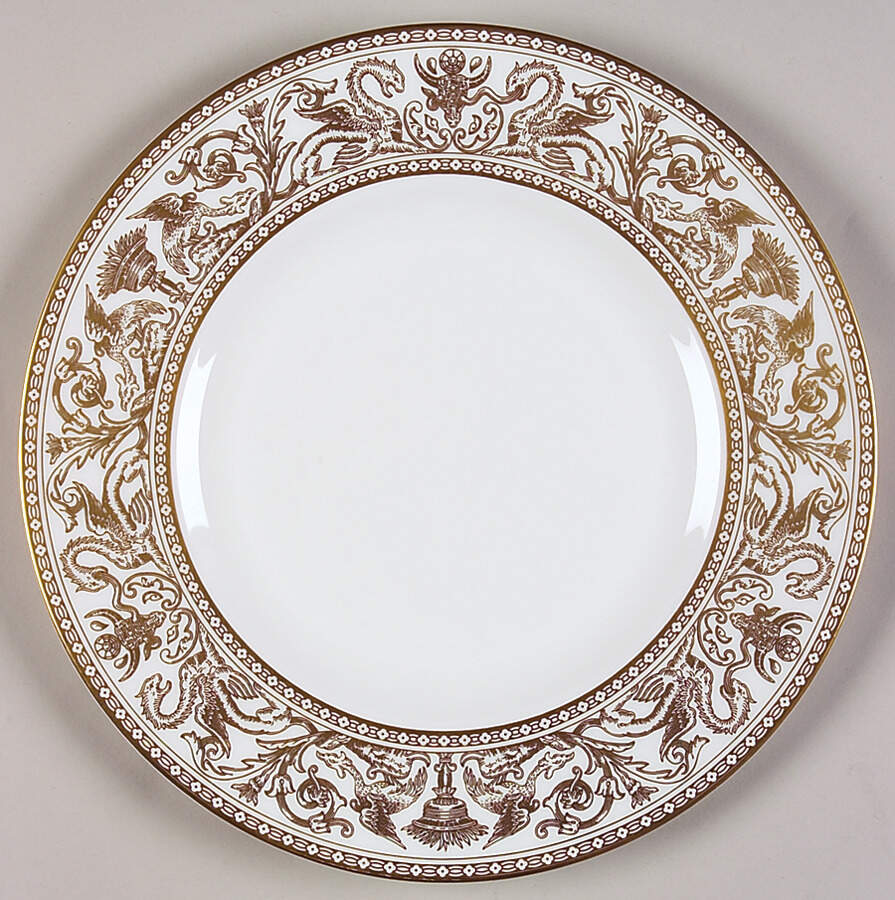 Florentine Gold (Gold Dragons, White) Accent Luncheon Salad Plate by Wedgwood-1