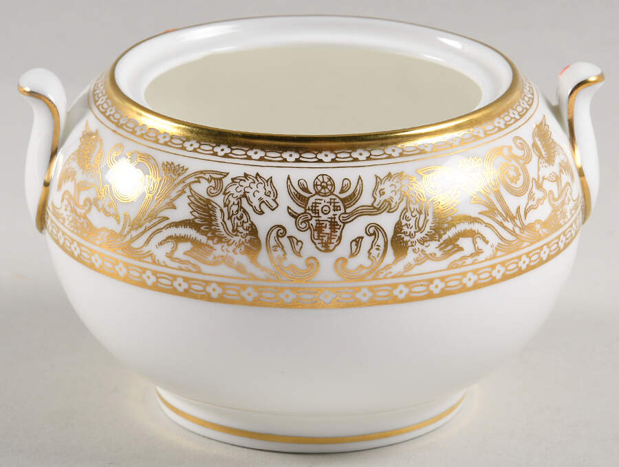 Florentine Gold (Gold Dragons, White) 146 Shape Sugar Bowl No Lid by Wedgwood-1