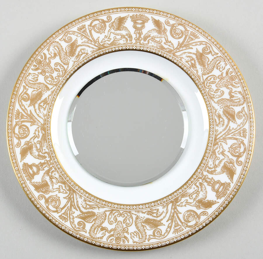 Florentine Gold (Gold Dragons, White) Mirror-Small (SP) HC by Wedgwood-1
