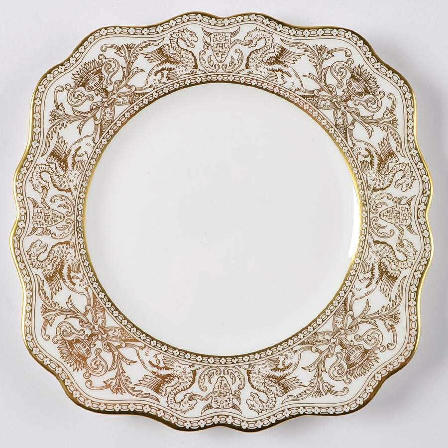 Florentine Gold (Gold Dragons, White) Square Luncheon Plate by Wedgwood-1