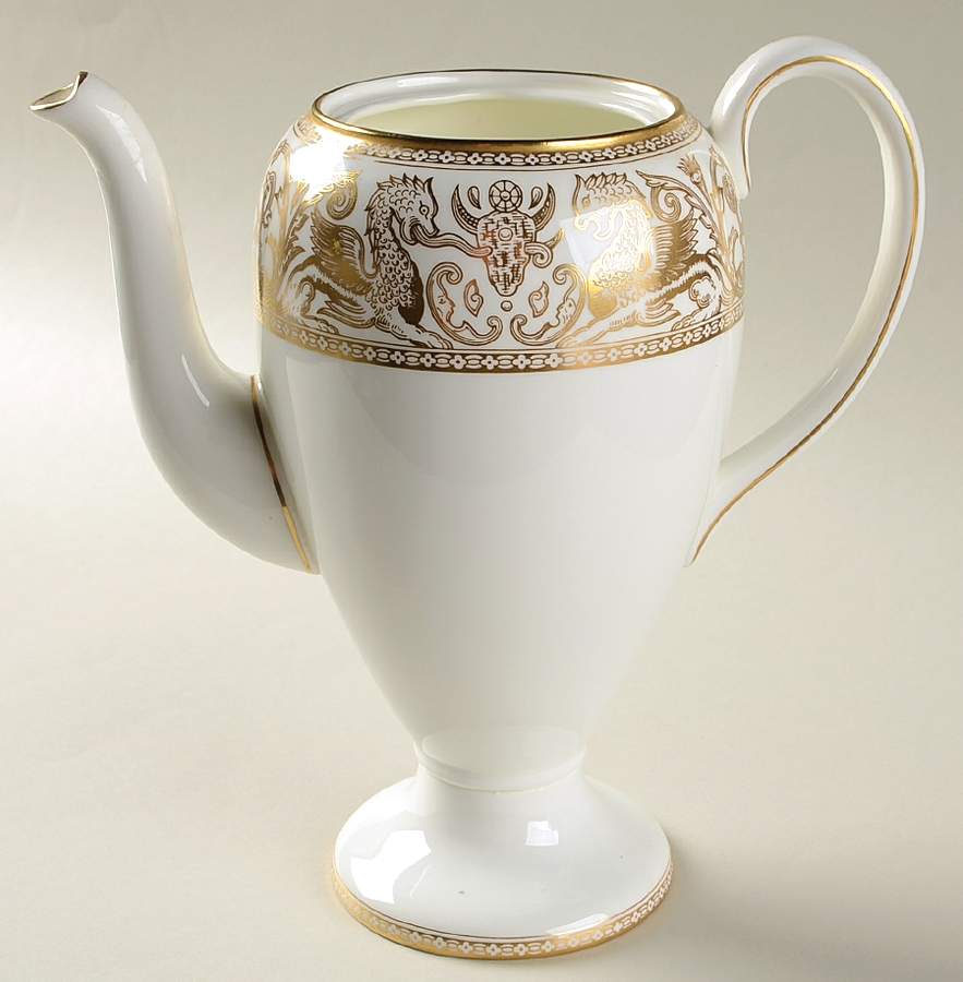 Florentine Gold (Gold Dragons, White) Coffee Pot No Lid by Wedgwood-1