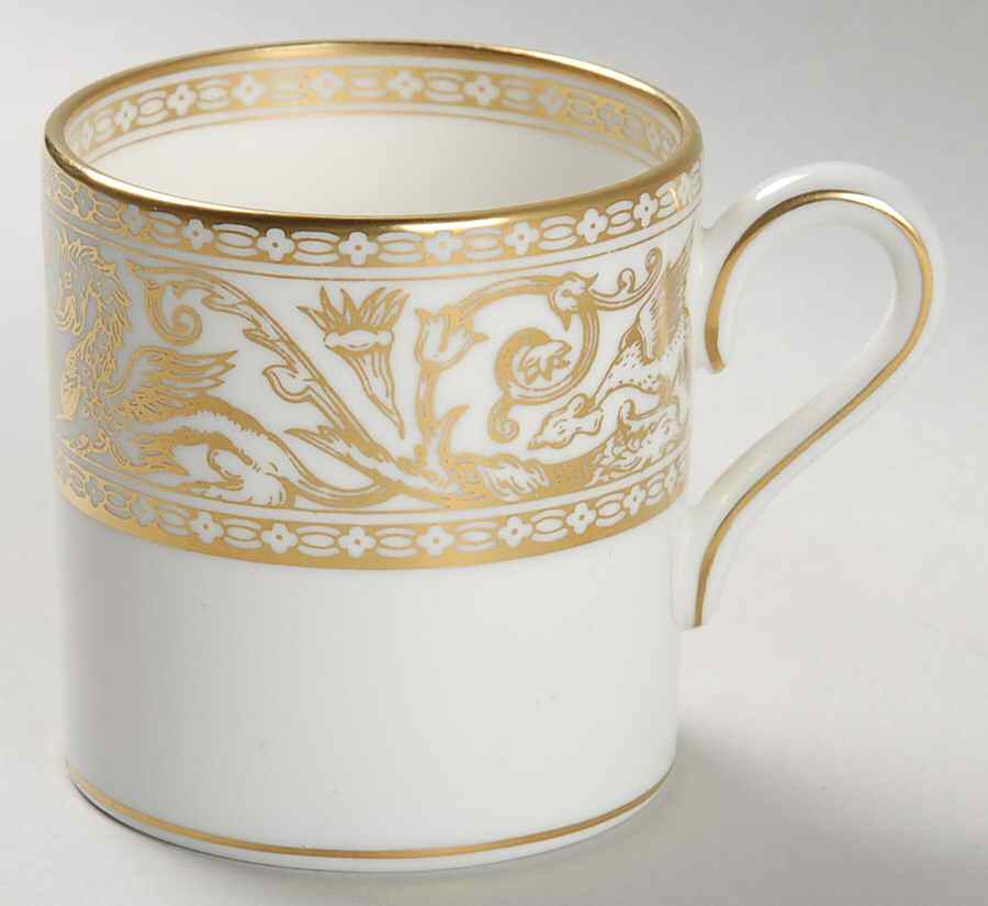 Florentine Gold (Gold Dragons, White) Bond Shape Demitasse Cup by Wedgwood-1