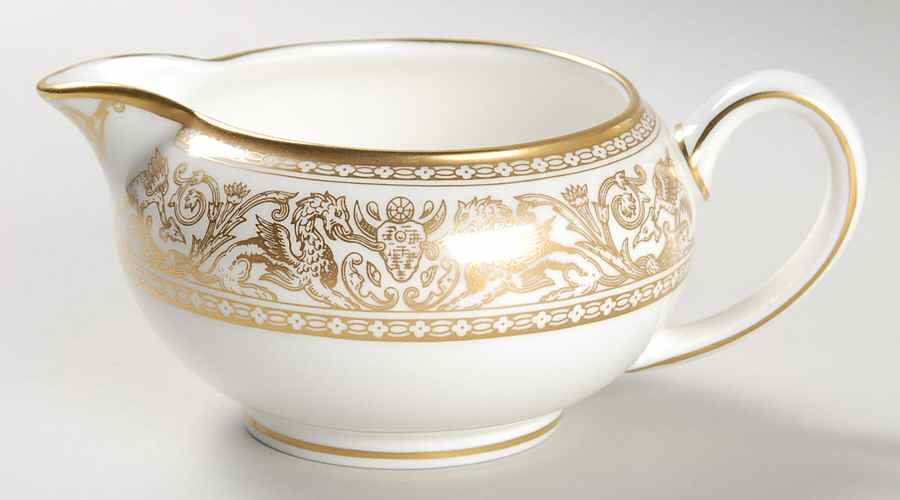 Florentine Gold (Gold Dragons, White) 146 Shape Creamer by Wedgwood-1